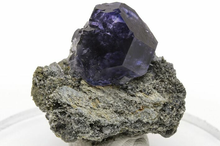 Purple Cube-Dodecahedron Fluorite on Sparkling Quartz - China #226146